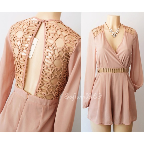 Crescent Dresses & Skirts - ❌sold out❌BOHO Crochet Open Back Surplice Romper